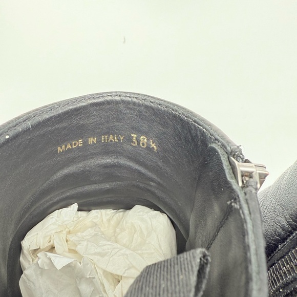 Prada Black leather Lug sole logo Chelsea Boots block heel EU 38.5 - Picture 6 of 16